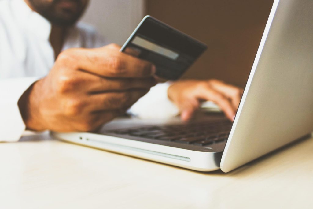 online transaction steps laptop